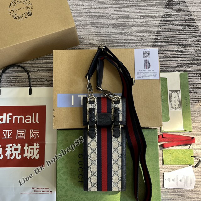 Gucci專櫃新款迷你二合一手機袋 古馳Ophidia系列小挎包699173 gqy4315